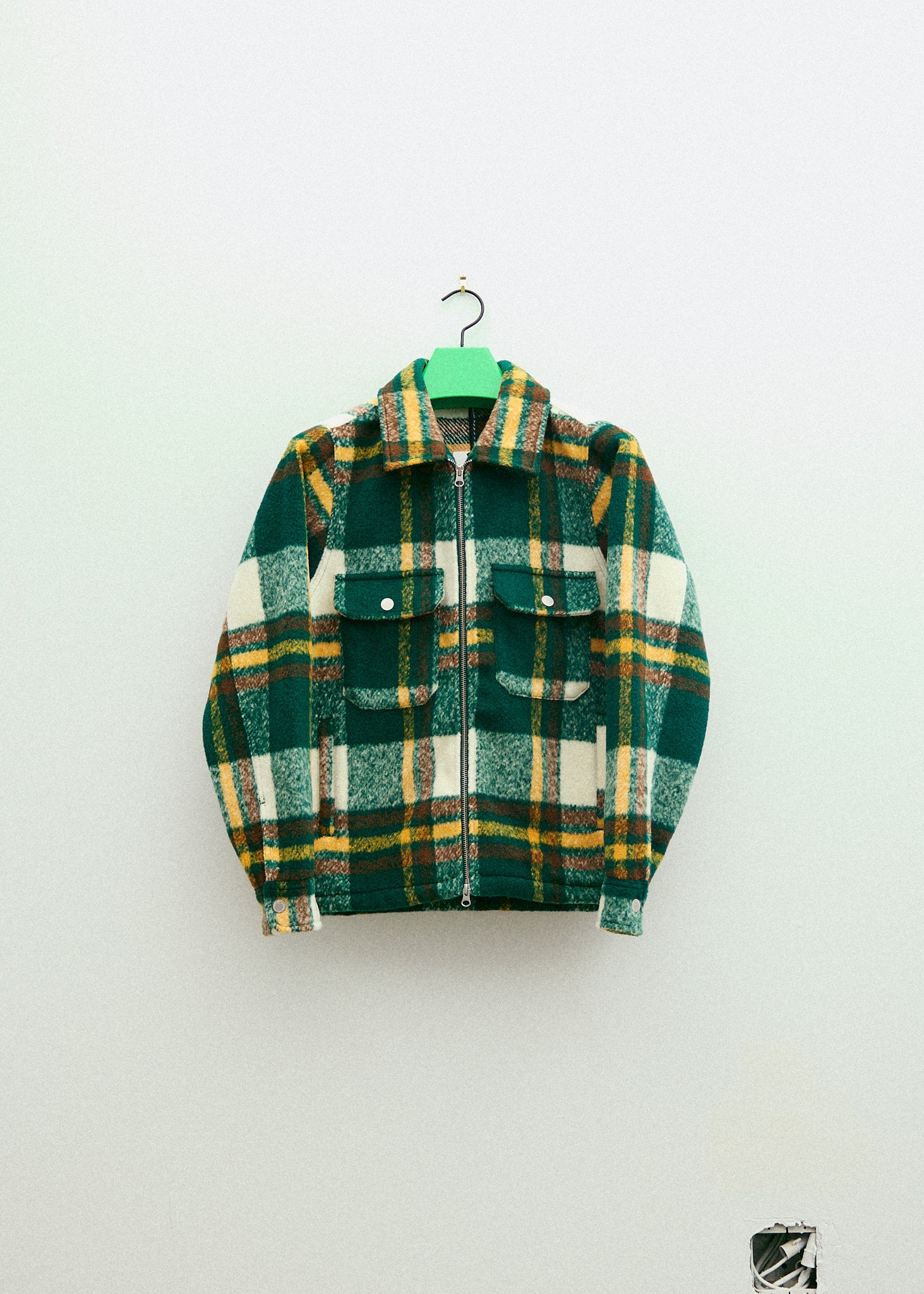 Green plaid hunting outlet jacket