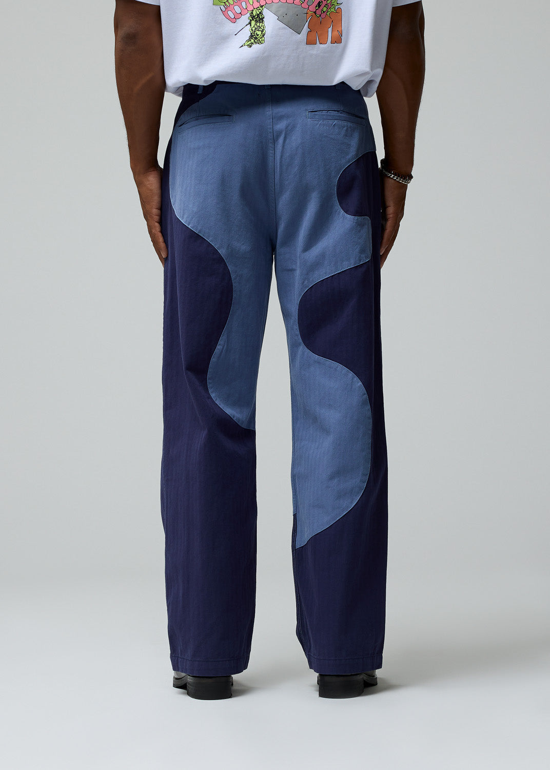 Brain dead GOOP HERRINGBONE TROUSER BLUE - ワークパンツ