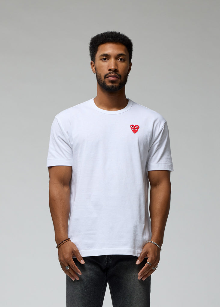 Comme des Garçons - White Heart Multi Logo T-Shirt | 1032 Space S