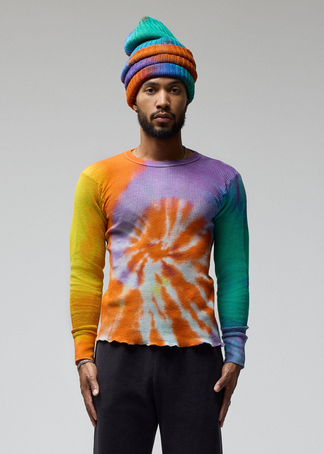 Tie dye 2024 waffle knit